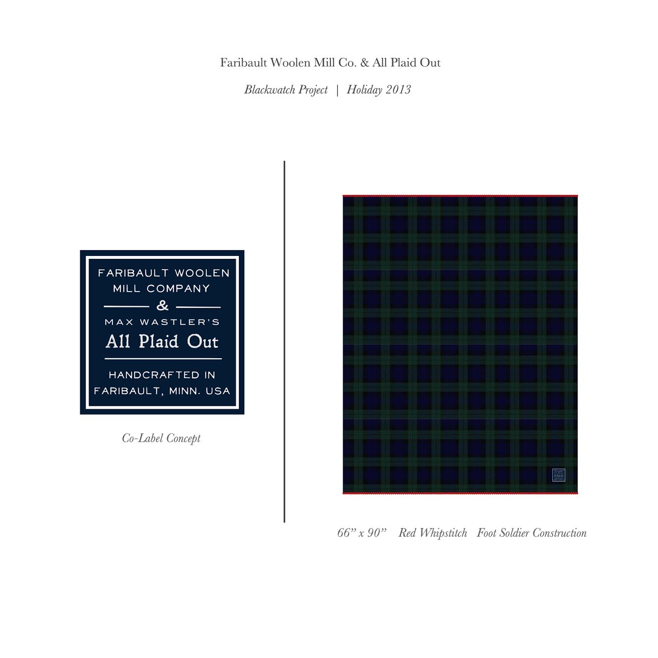 Faribault Woolen Mill x All Plaidout Shadow Plaid Foot Soldier Blanket