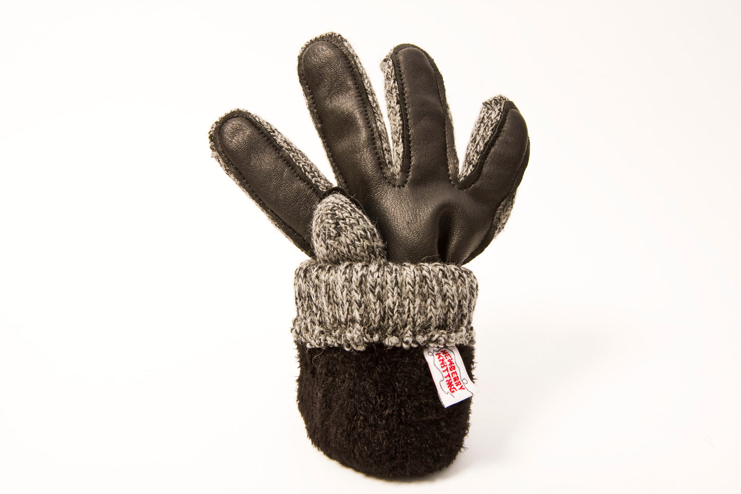 Lined Rag Wool Gloves with Leather Palms